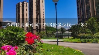 深圳佳兆业可园3期房价多少钱1平米？